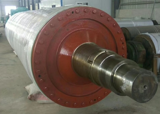 Rubber Or PU Covered Q345B Steel Felt Wire Leading Roller For Paper Machine